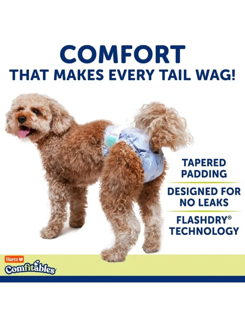 Disposable Dog Diapers Size M, 32 Count - Comfortable, Secure Fit, Easy to Use